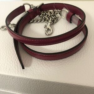 New COACH leather Bag Strap with silver chain